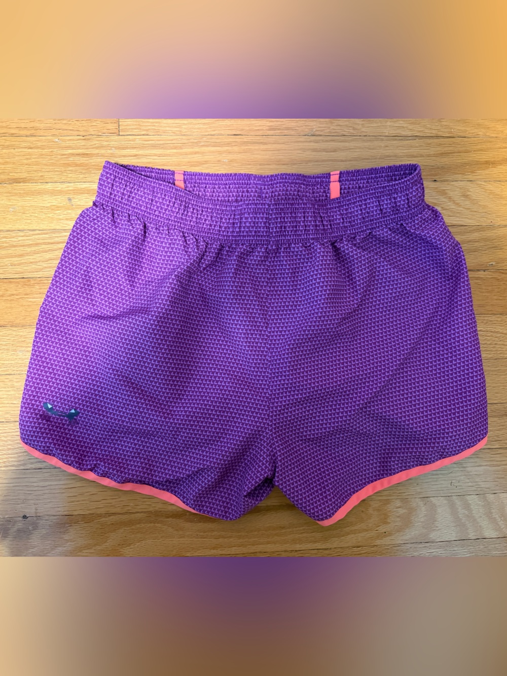 UA Purple Athletic Shorts with Coral Trim